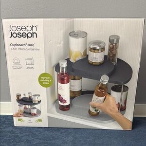 Joseph Joseph Cupboard Store Gray 2-Tier Rotating Organizer
